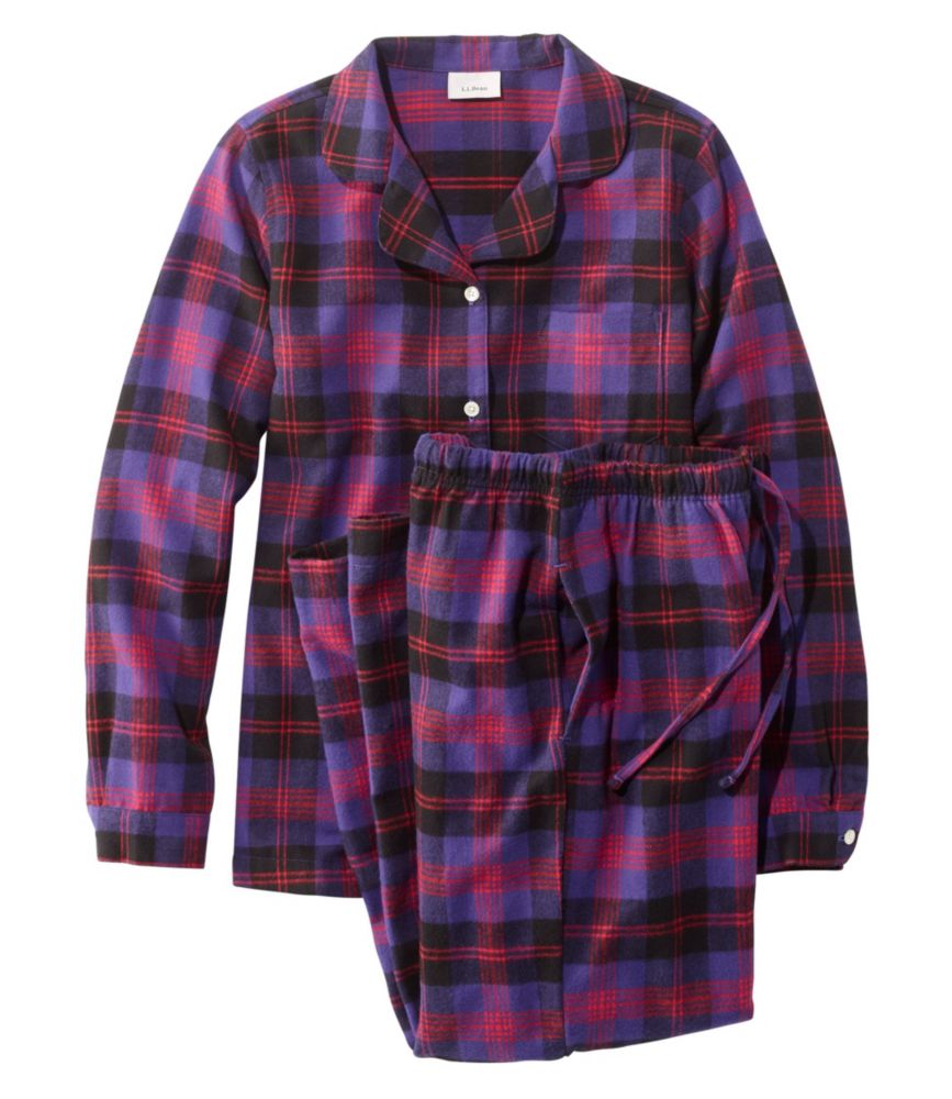 Women's Scotch Plaid Flannel Pajamas - leoleo123123