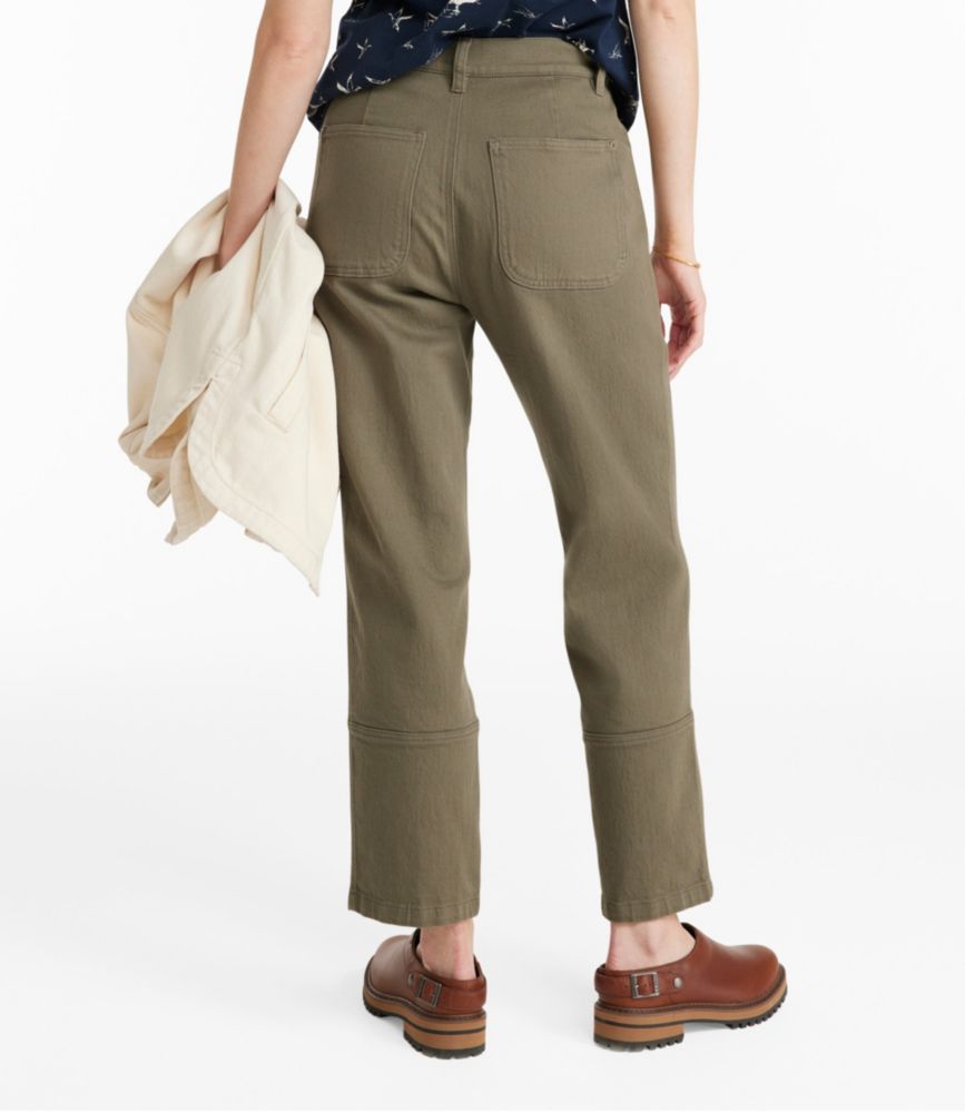 Women's Signature Washed Cotton Barrel Pants, High-Rise Tapered Leg - leoleo123123