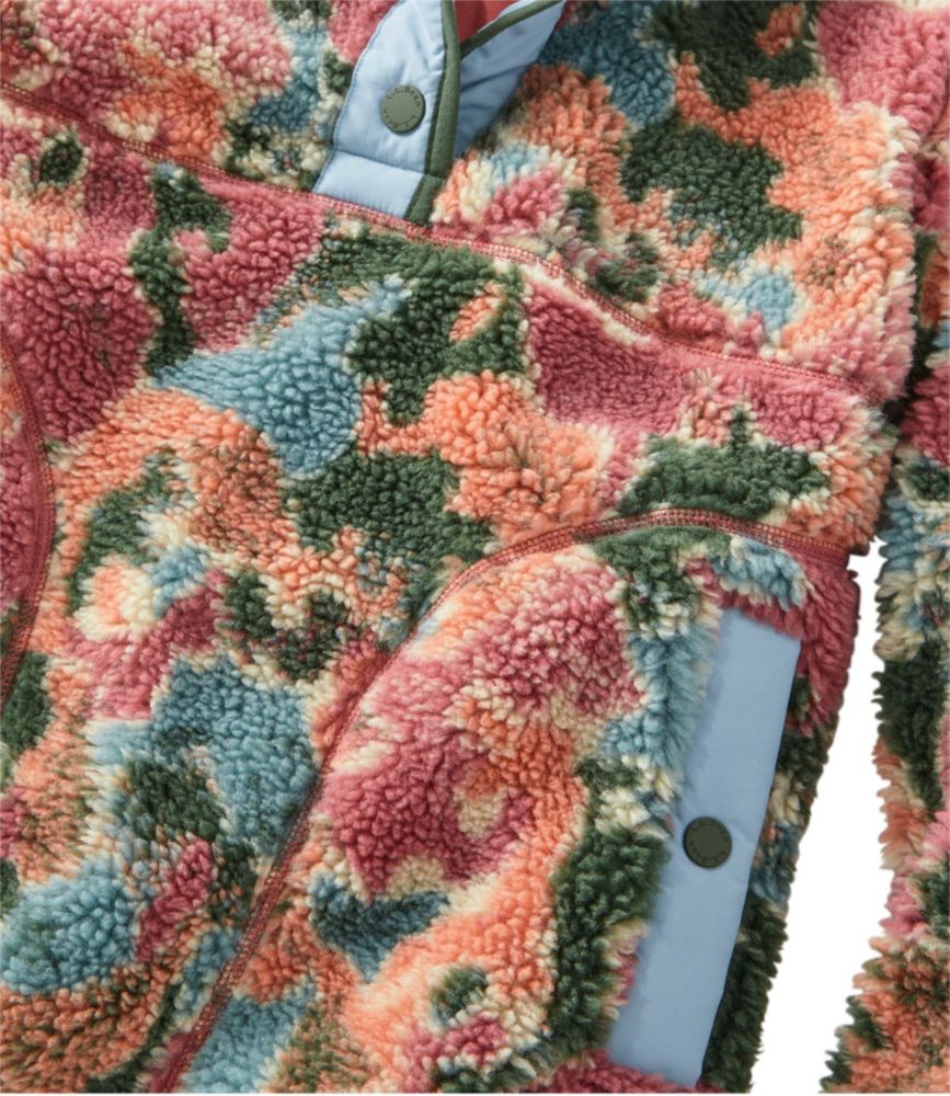 Women's Bean's Sherpa Fleece Pullover, Print - leoleo123123