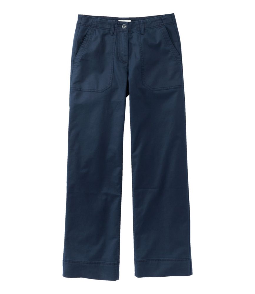Women's Signature Cotton/TENCEL Utility Pants, Mid-Rise Wide-Leg Ankle-Length - leoleo123123