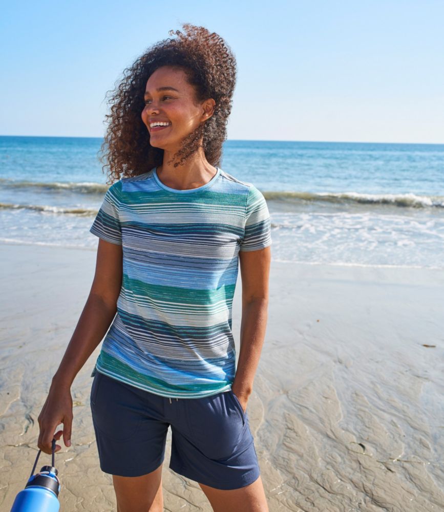 Women's Everyday SunSmart® Tee, Short-Sleeve Stripe - leoleo123123