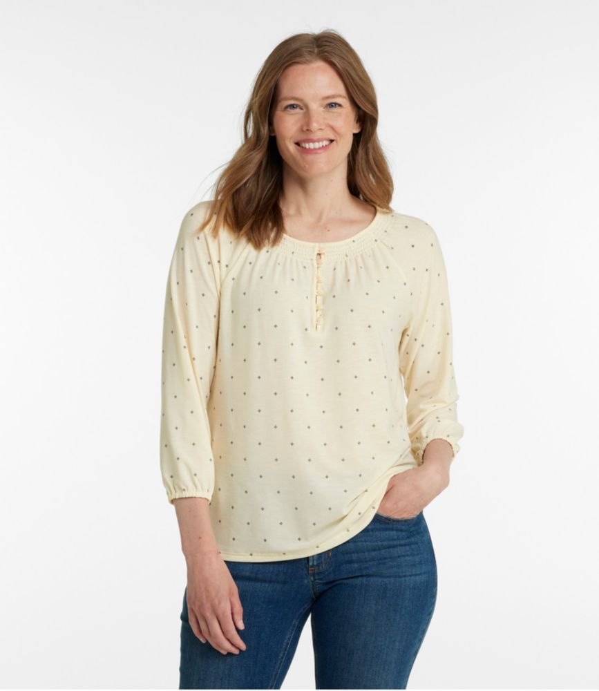 Women's Camden Hills Tee, Three-Quarter-Sleeve Print - leoleo123123