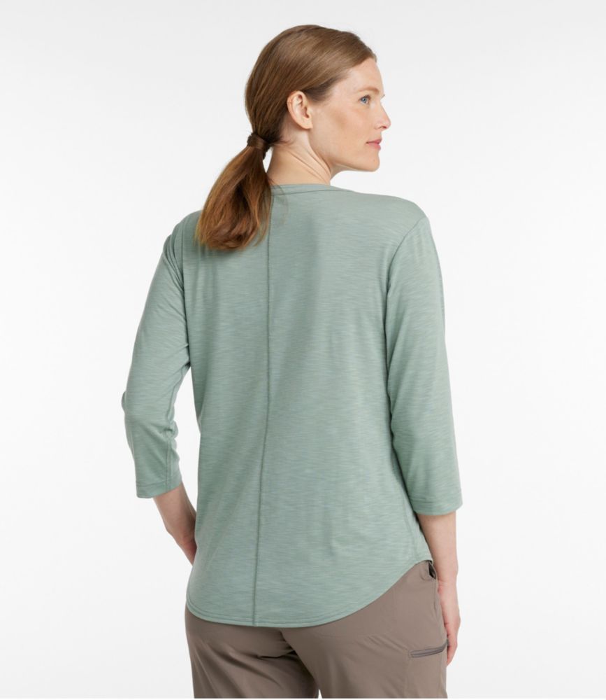 Women's Streamside Tee, Three-Quarter-Sleeve Splitneck - leoleo123123