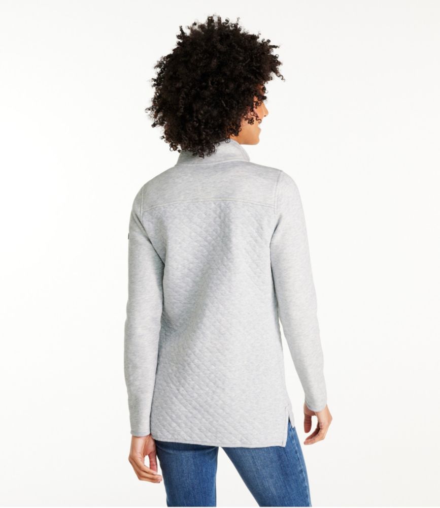 Women's Quilted Sweatshirt, Mockneck Tunic - leoleo123123