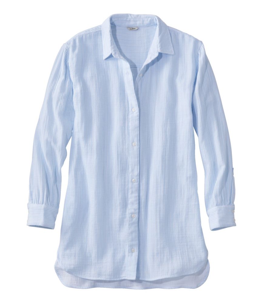 Women's Cloud Gauze Cover-Up Shirt, Stripe - leoleo123123