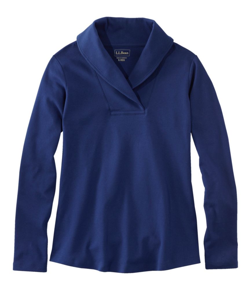 Women's L.L.Bean Pullover, Long-Sleeve Shawl Collar - leoleo123123