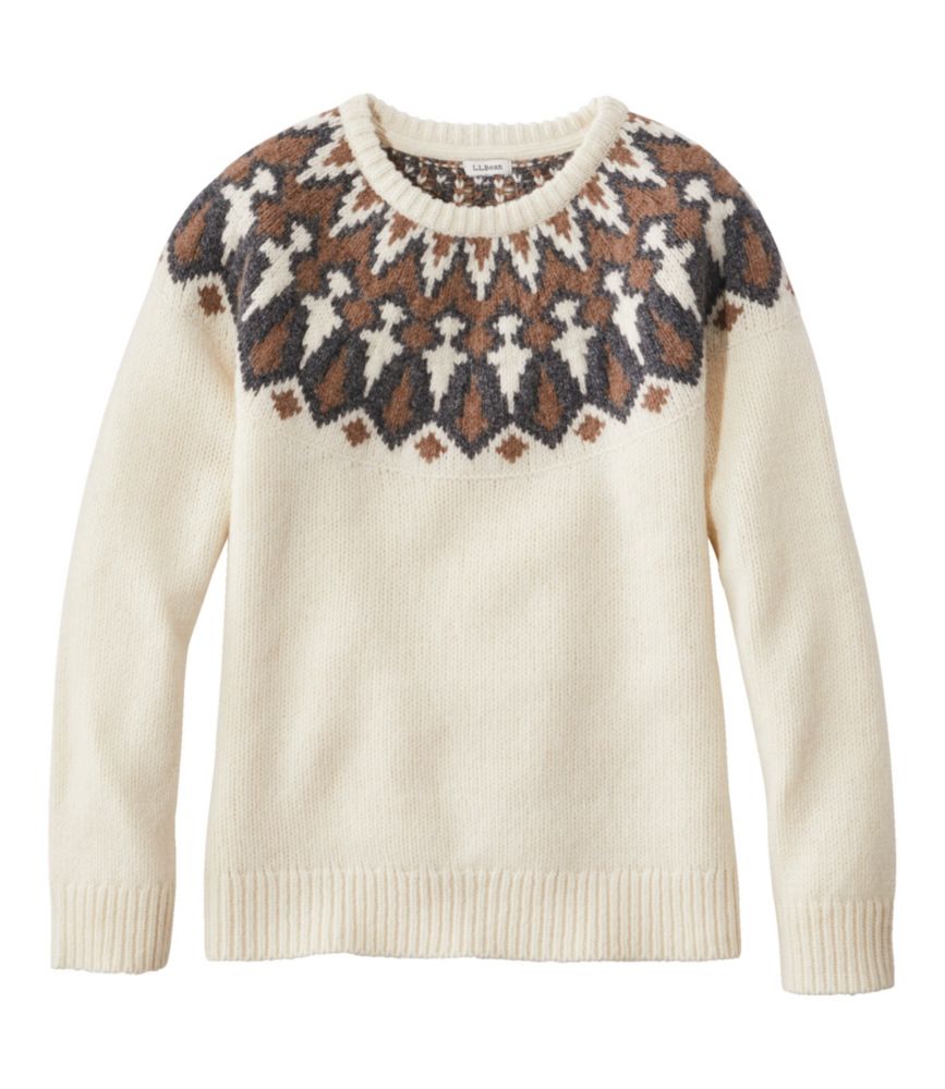 Women's Bean's Classic Ragg Wool Sweater, Crewneck Fair Isle - leoleo123123