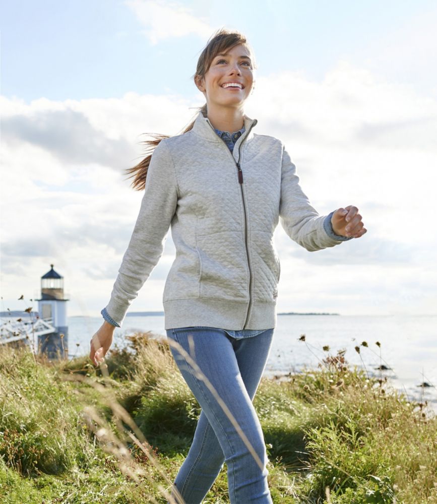 Women's Quilted Full-Zip Sweatshirt - leoleo123123
