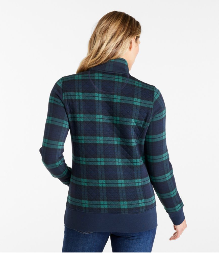 Women's Quilted Quarter-Zip Pullover, Print - leoleo123123