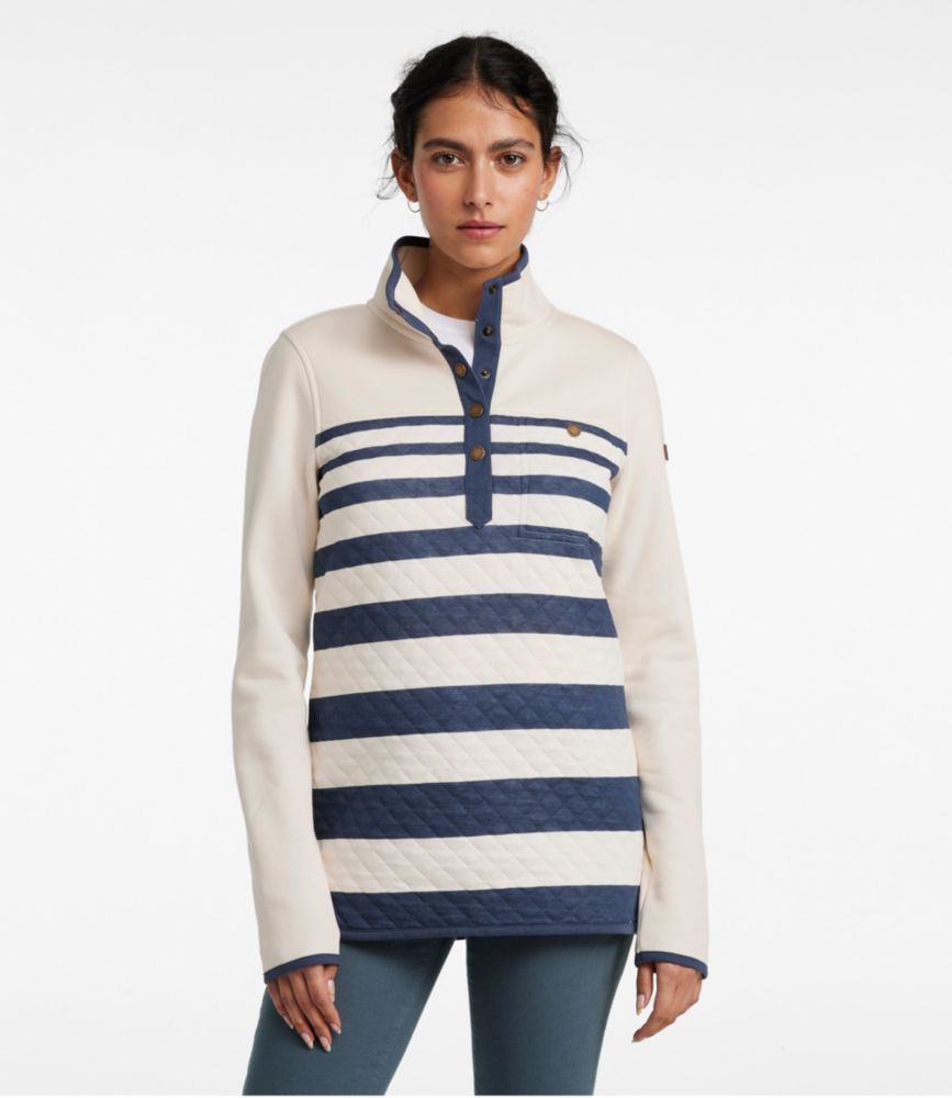 Women's Quilted Sweatshirt, Mockneck Tunic Print - leoleo123123