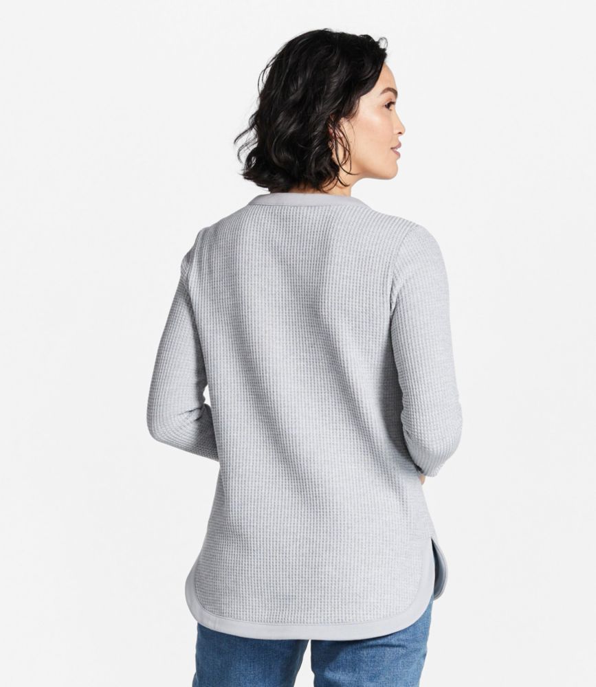 Women's Signature Brushed-Back Waffle Boatneck - leoleo123123