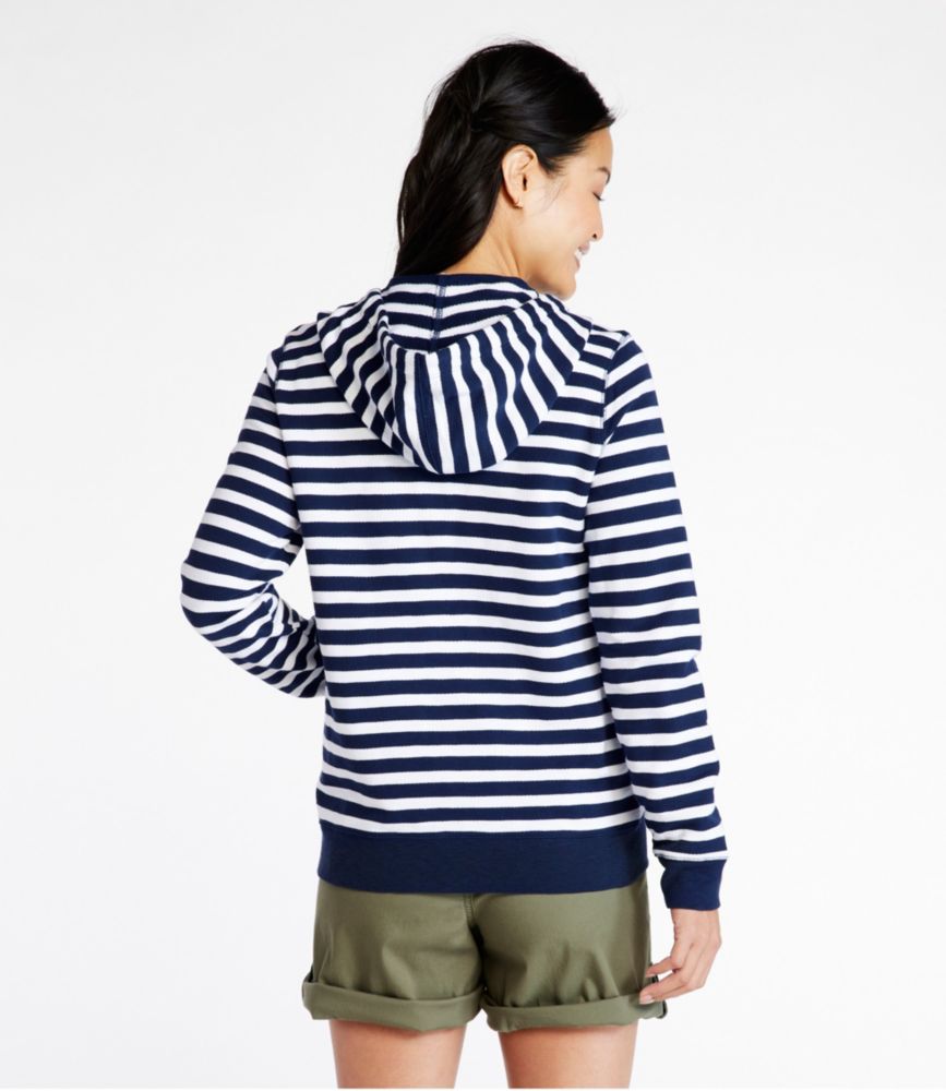 Women's Organic Cotton Hooded Sweatshirt, Long-Sleeve Stripe - leoleo123123