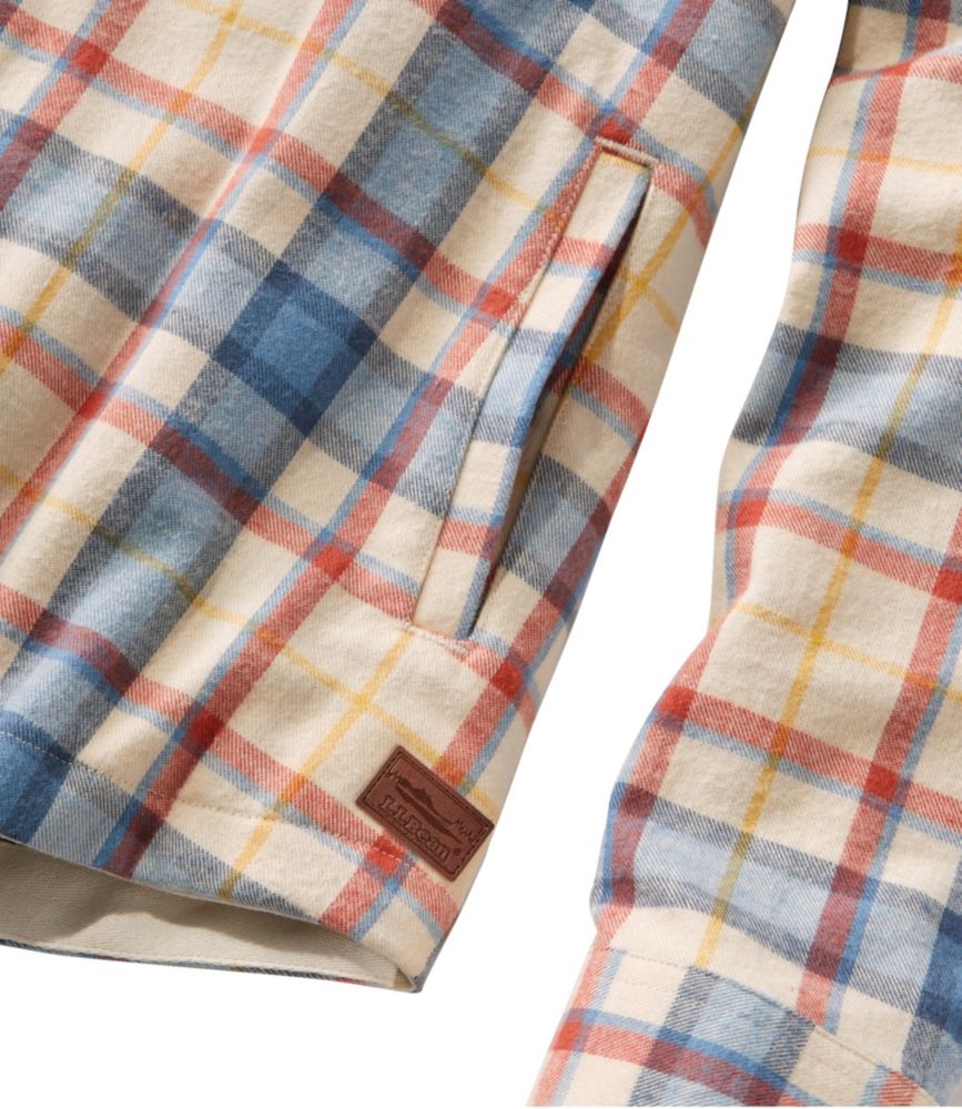 Women's Scotch Plaid Flannel Shirt, Relaxed Zip Hoodie - leoleo123123