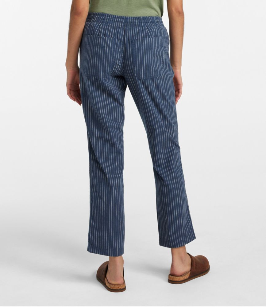 Women's Lakewashed Pull-On Chinos, Mid-Rise Tapered-Leg Chambray Ankle Pants - leoleo123123