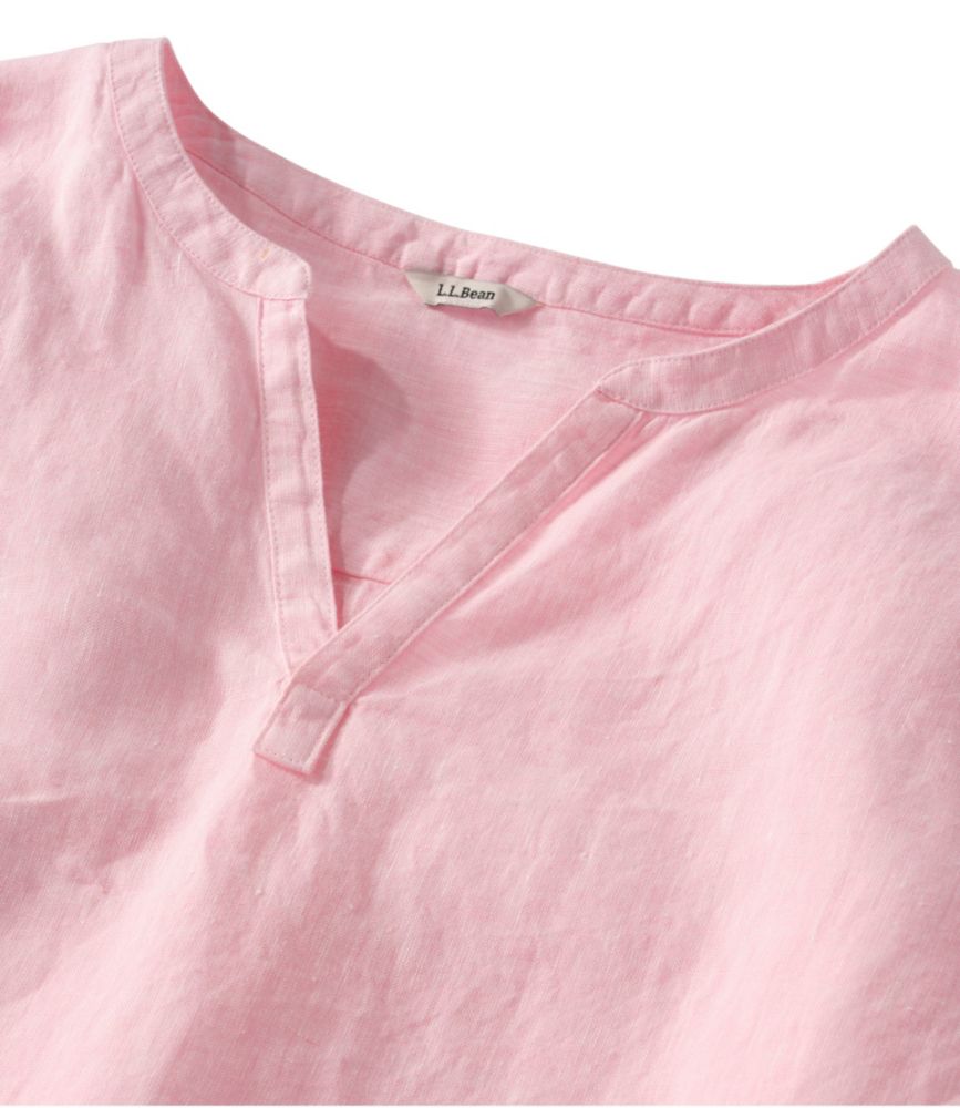 Women's Premium Washable Linen Shirt, Splitneck - leoleo123123