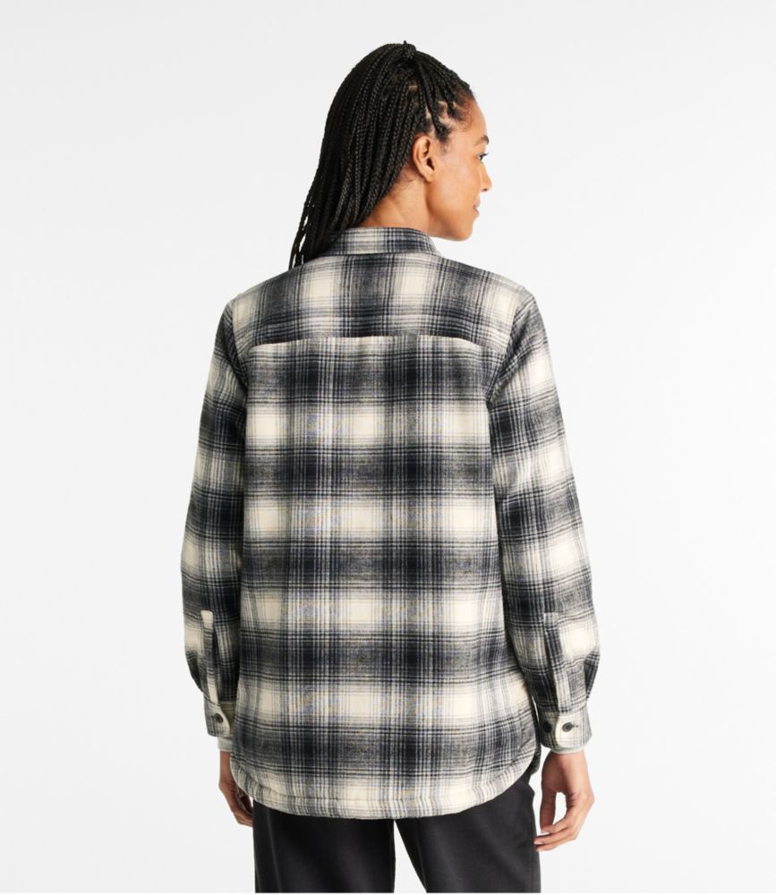 Women's Heritage Chamois Shirt, Sherpa-Lined Shacket Pattern - leoleo123123