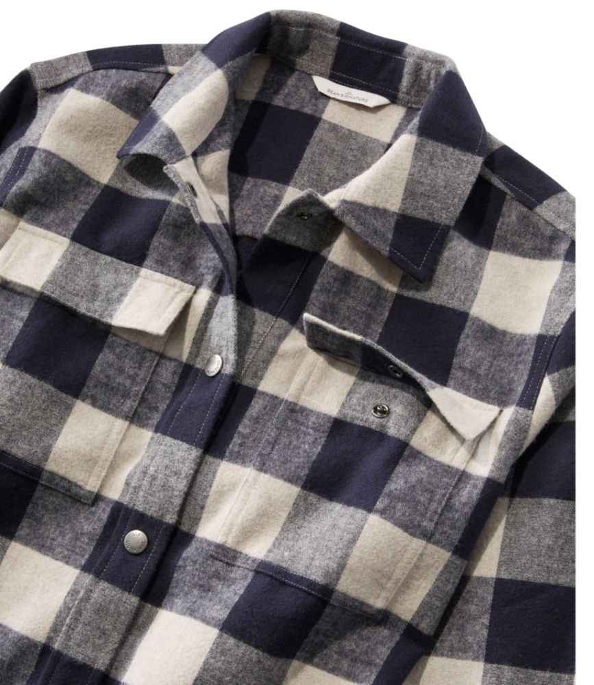 Women's Signature Chamois Shirt, Snap-Front Plaid - leoleo123123