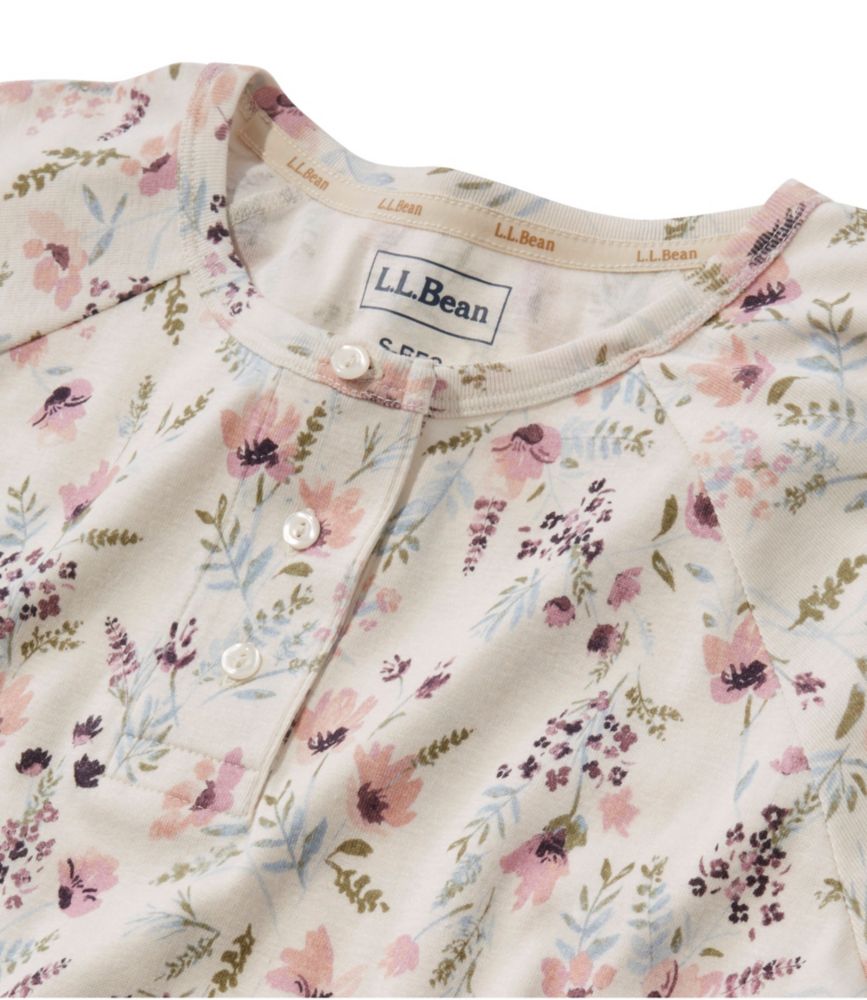 Women's Restorative Sleepwear, Long-Sleeve Henley Print - leoleo123123