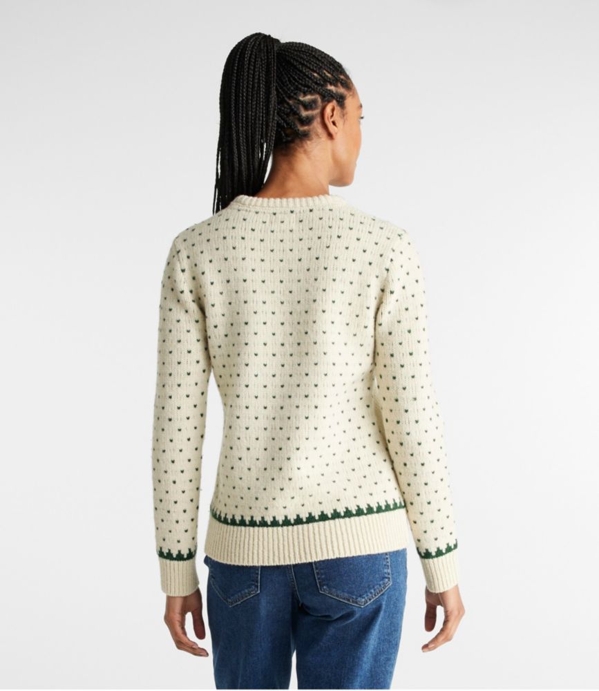 Women's Bean's Classic Ragg Wool Crewneck Intarsia Sweater - leoleo123123