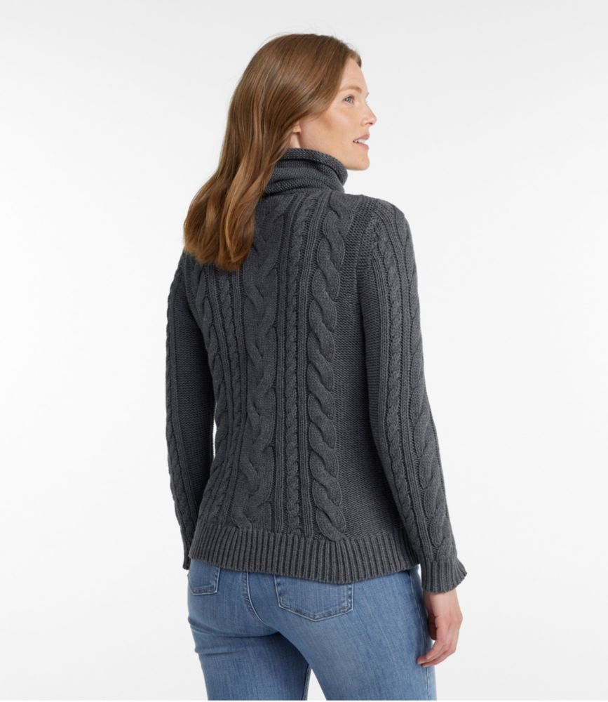 Women's Double L® Mixed-Cable Sweater, Funnelneck - leoleo123123
