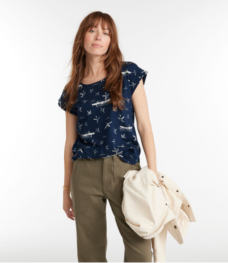 Women's Signature Rangeley Cotton Tee, Scoopneck - leoleo123123