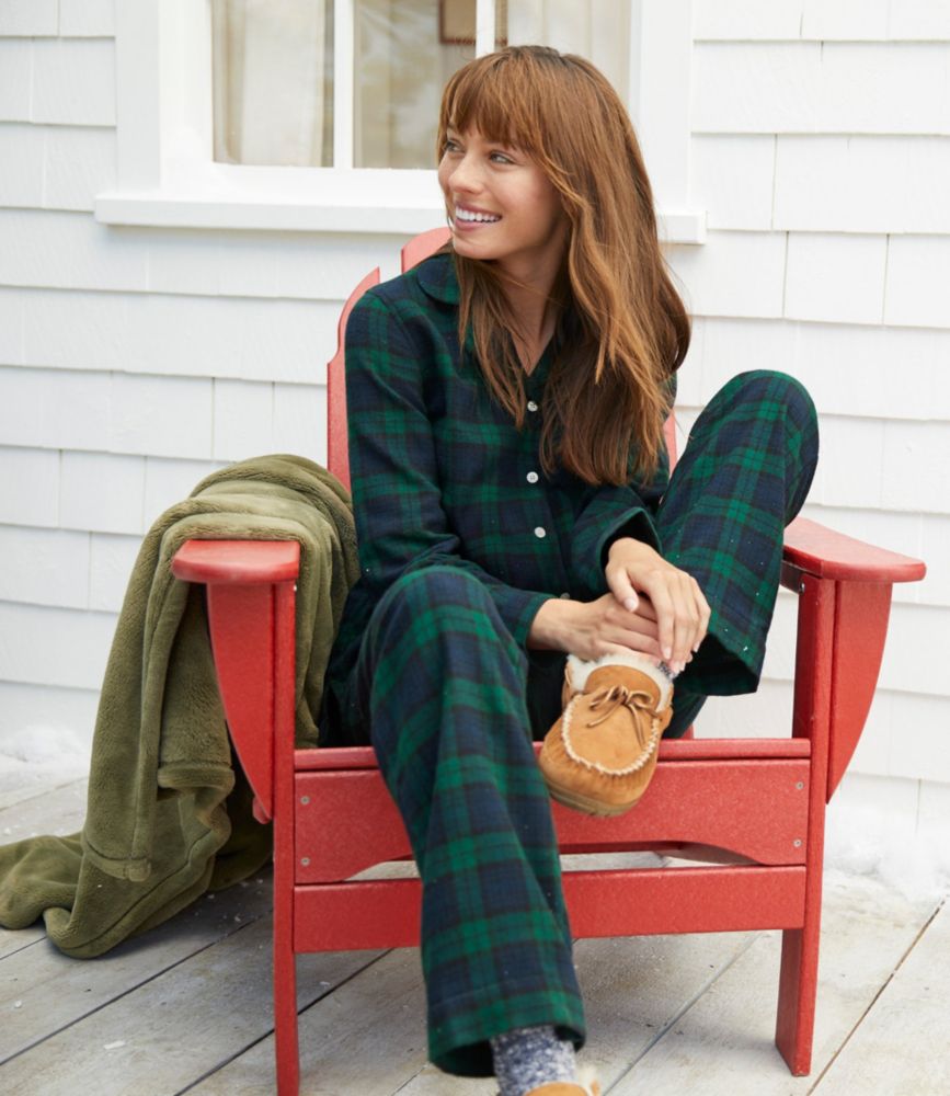 Women's Scotch Plaid Flannel Pajamas - leoleo123123