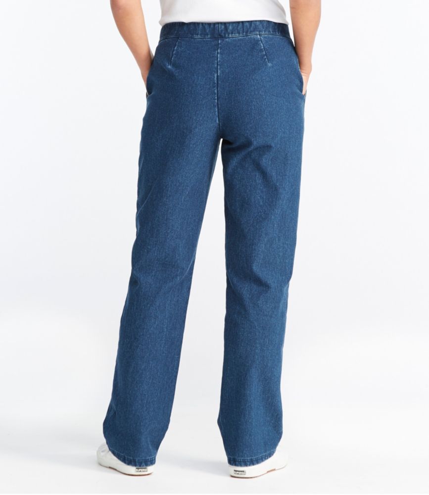 Women's Perfect Fit Pants, Denim Straight-Leg Fleece-Backed - leoleo123123
