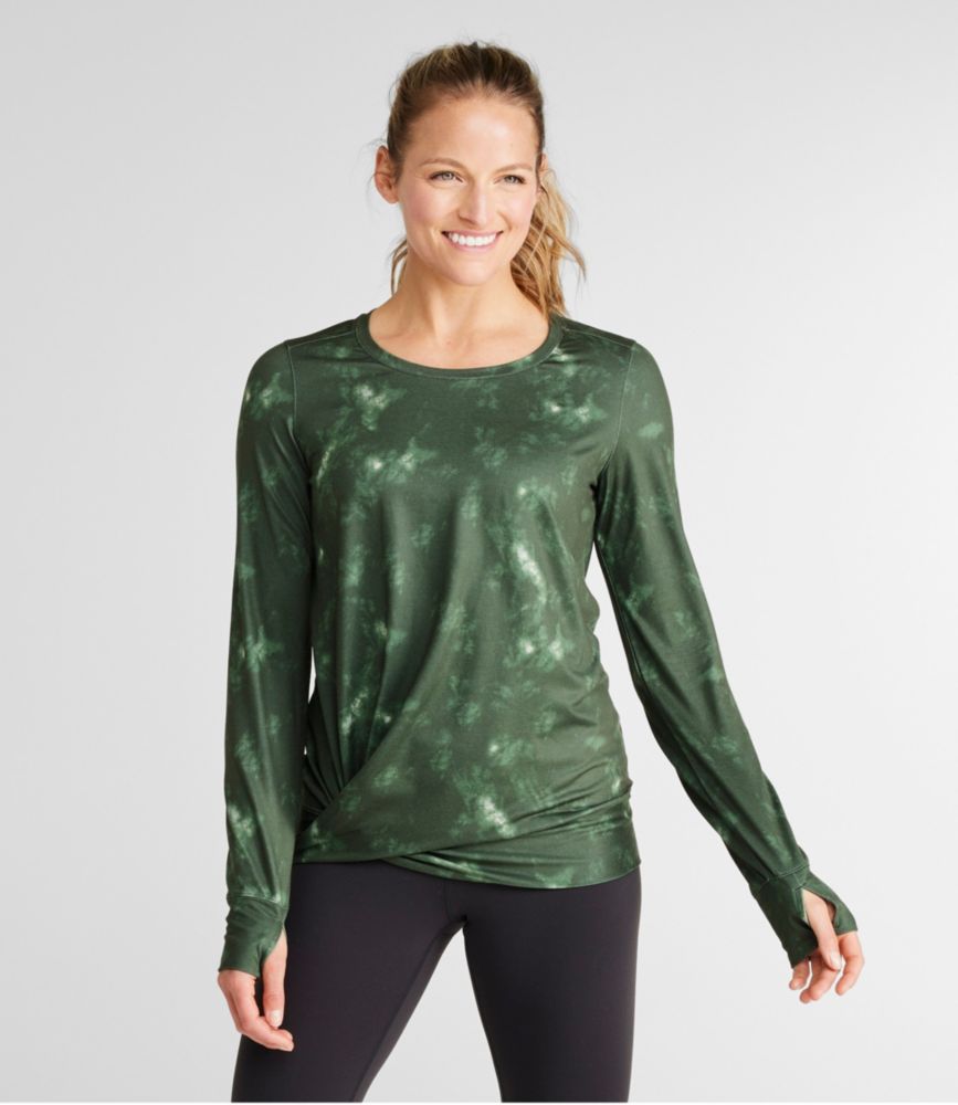 Women's VentureSoft Twist-Front Top, Long-Sleeve Print - leoleo123123