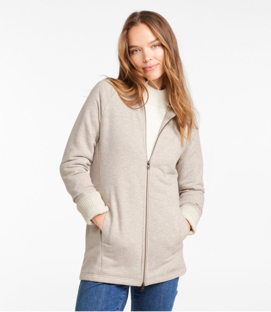 Women's L.L.Bean 1912 Sweatshirt, Sherpa-Lined Full-Zip Tunic - leoleo123123