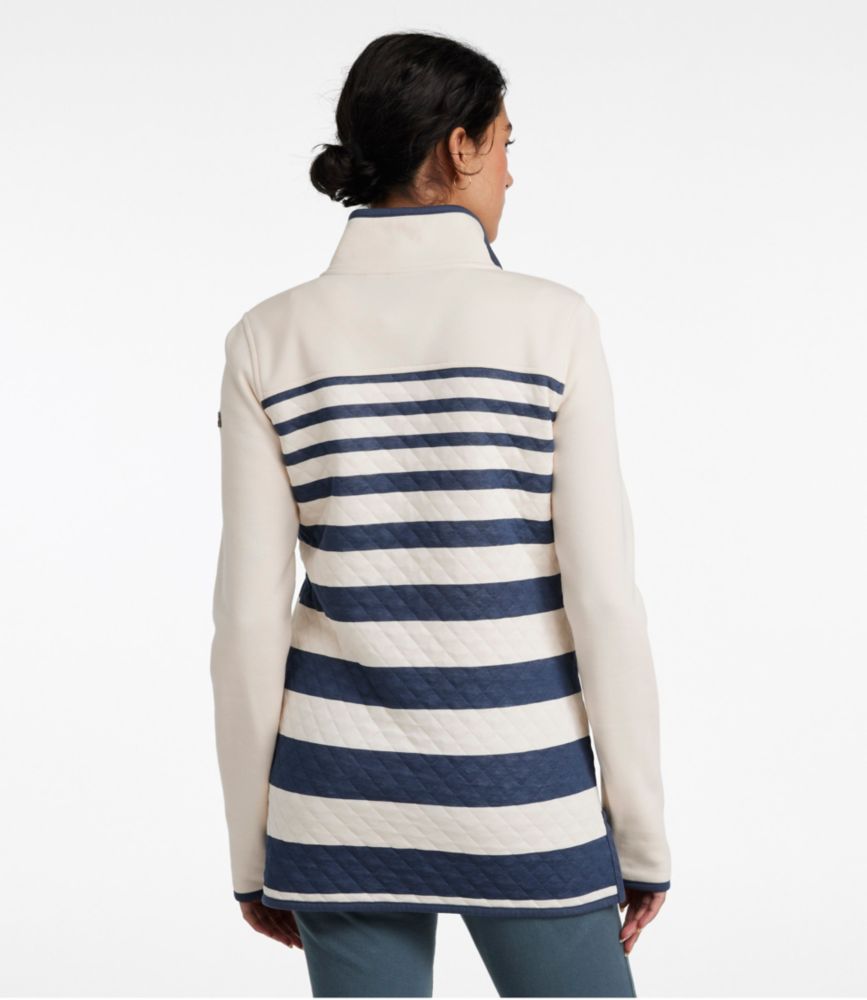 Women's Quilted Sweatshirt, Mockneck Tunic Print - leoleo123123