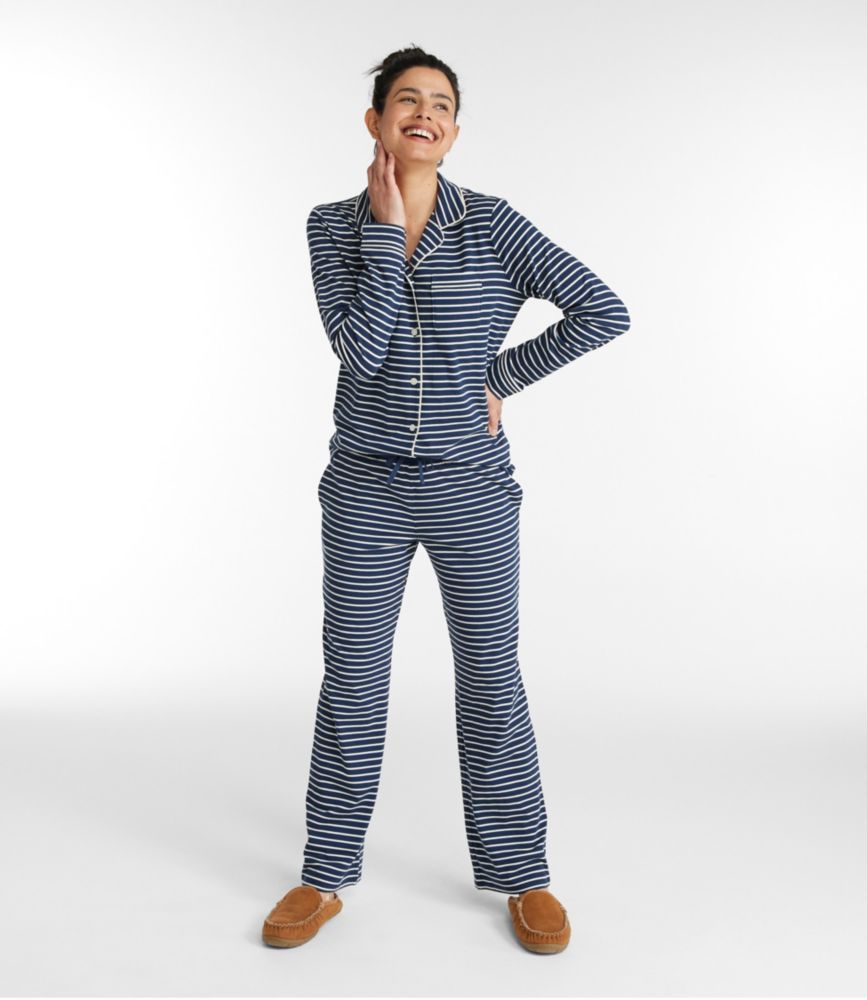 Women's Super-Soft Shrink-Free Button Front Pajama Set, Stripe - leoleo123123