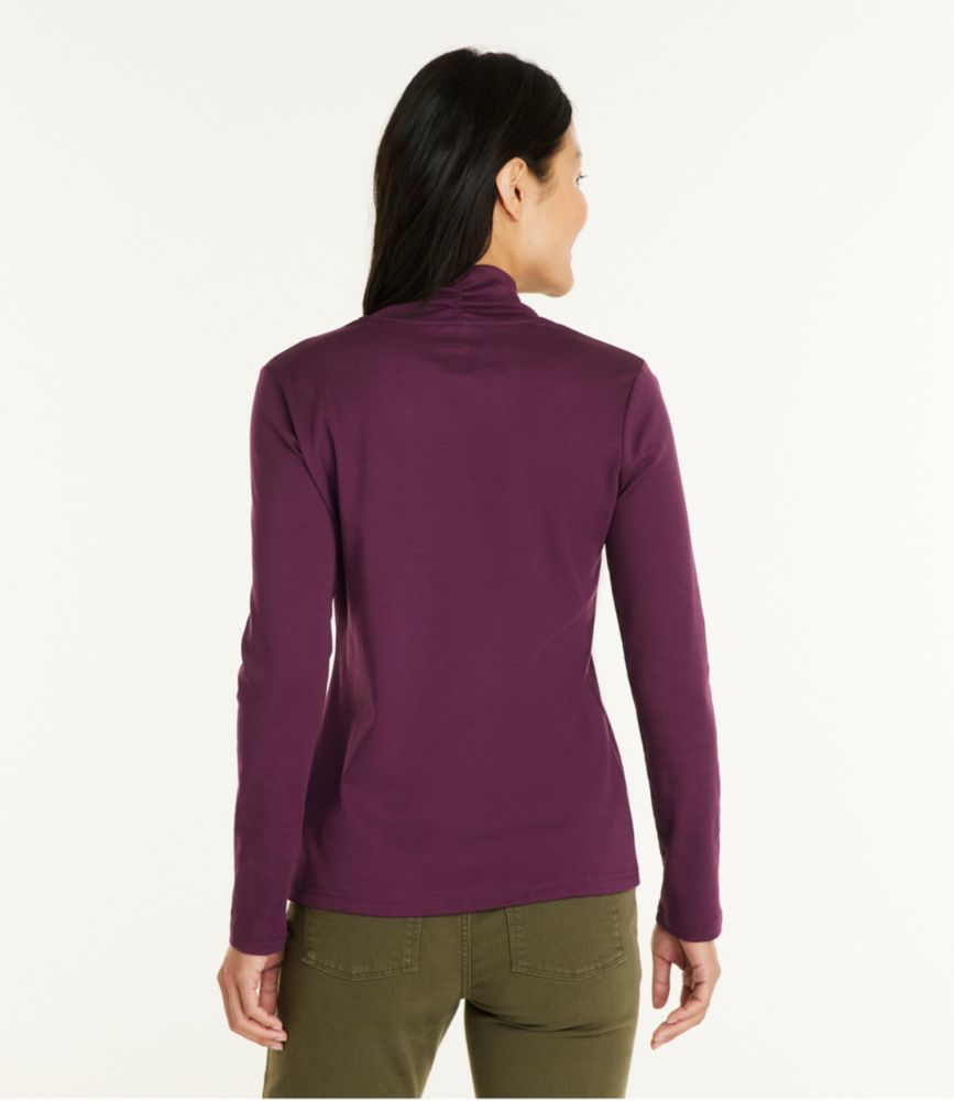 Women's Pima Cotton Tee, Shawl Long-Sleeve - leoleo123123