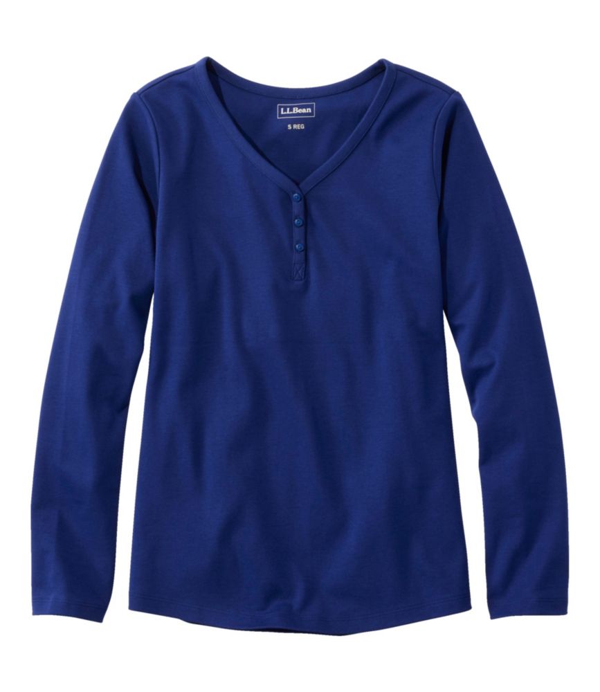Women's L.L.Bean V-Neck Henley, Long-Sleeve - leoleo123123