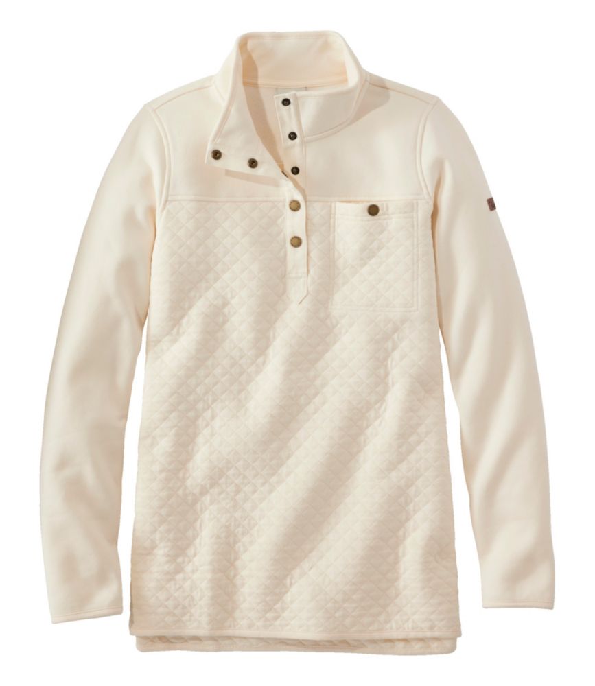 Women's Quilted Sweatshirt, Mockneck Tunic - leoleo123123