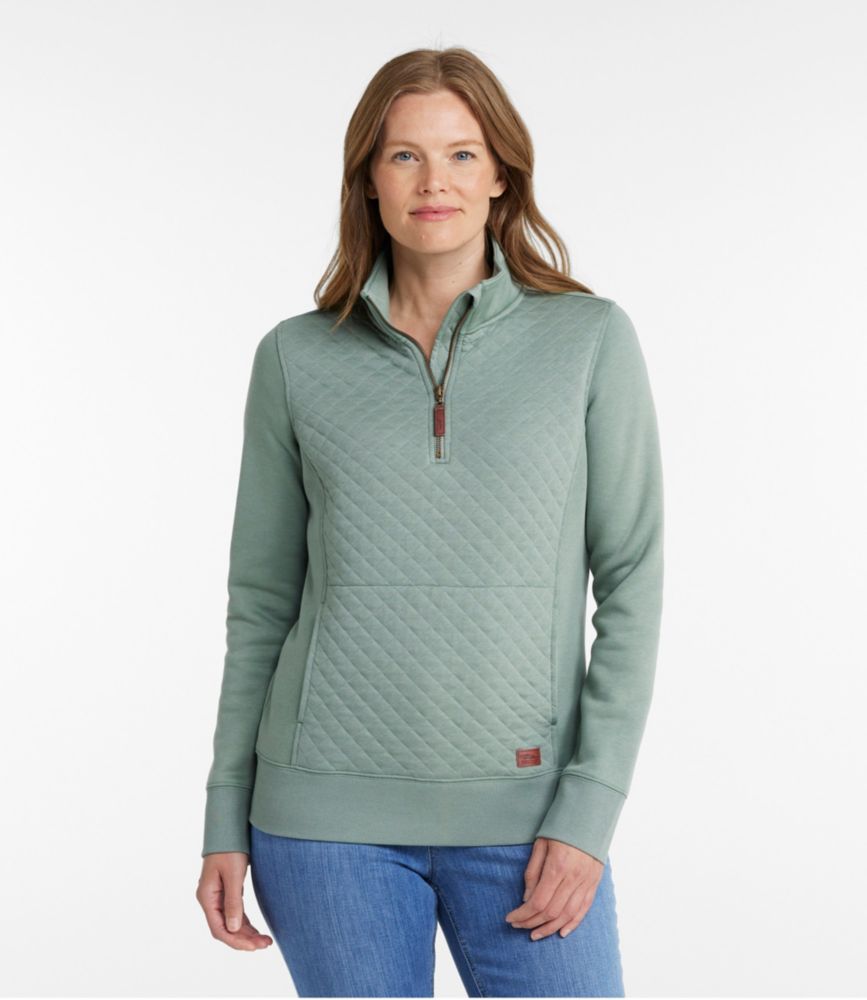 Women's Quilted Quarter-Zip Pullover - leoleo123123
