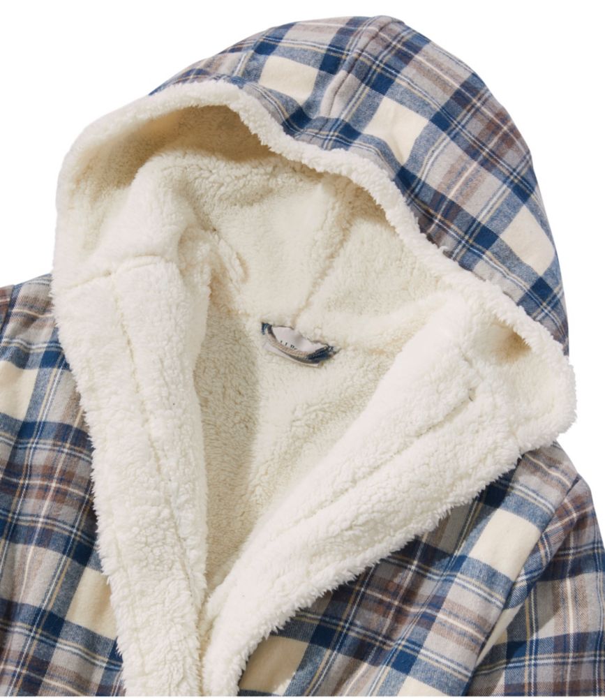 Women's Scotch Plaid Flannel Robe, Sherpa-Lined Long - leoleo123123