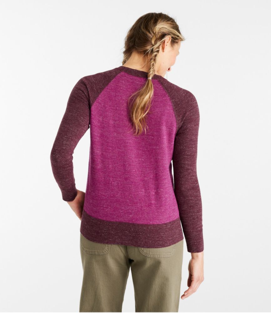 Women's Organic Cotton Slub Sweater, Crewneck Colorblock - leoleo123123