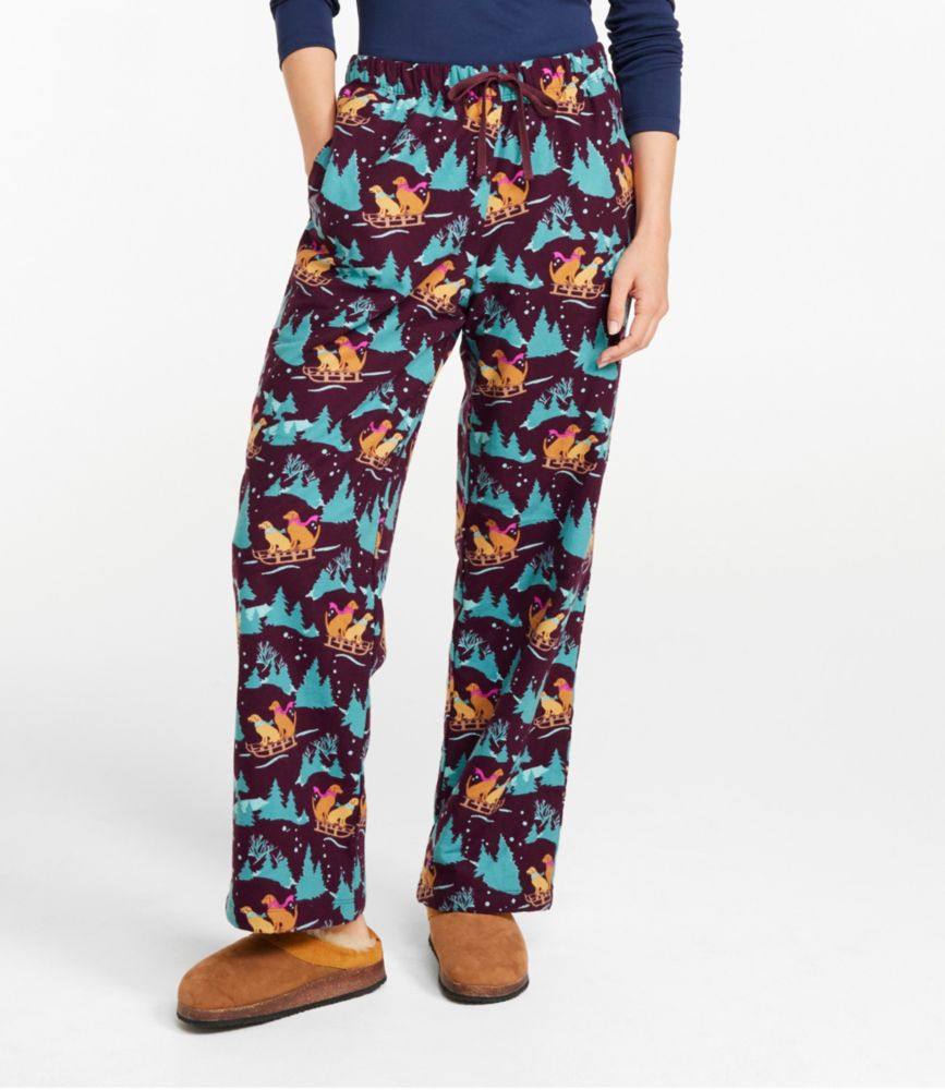L.L.Bean Flannel Sleep Pants, Print Fleece-Lined - leoleo123123
