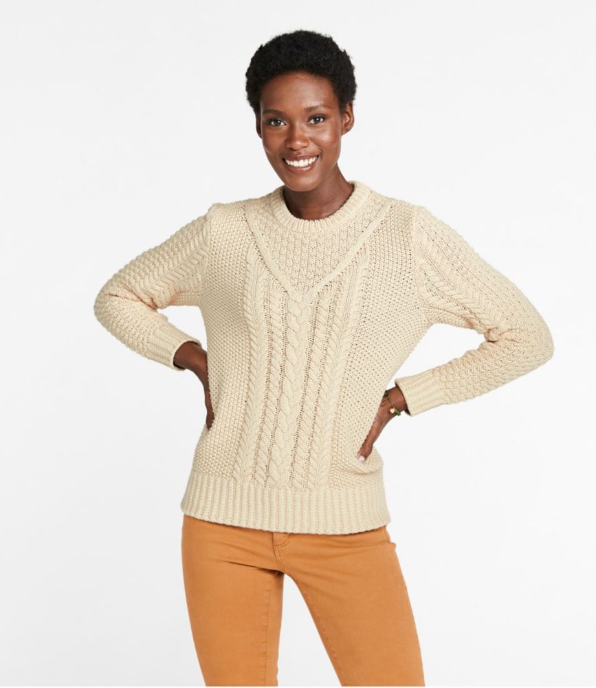 Women's Signature Cotton Fisherman Sweater, Pullover - leoleo123123