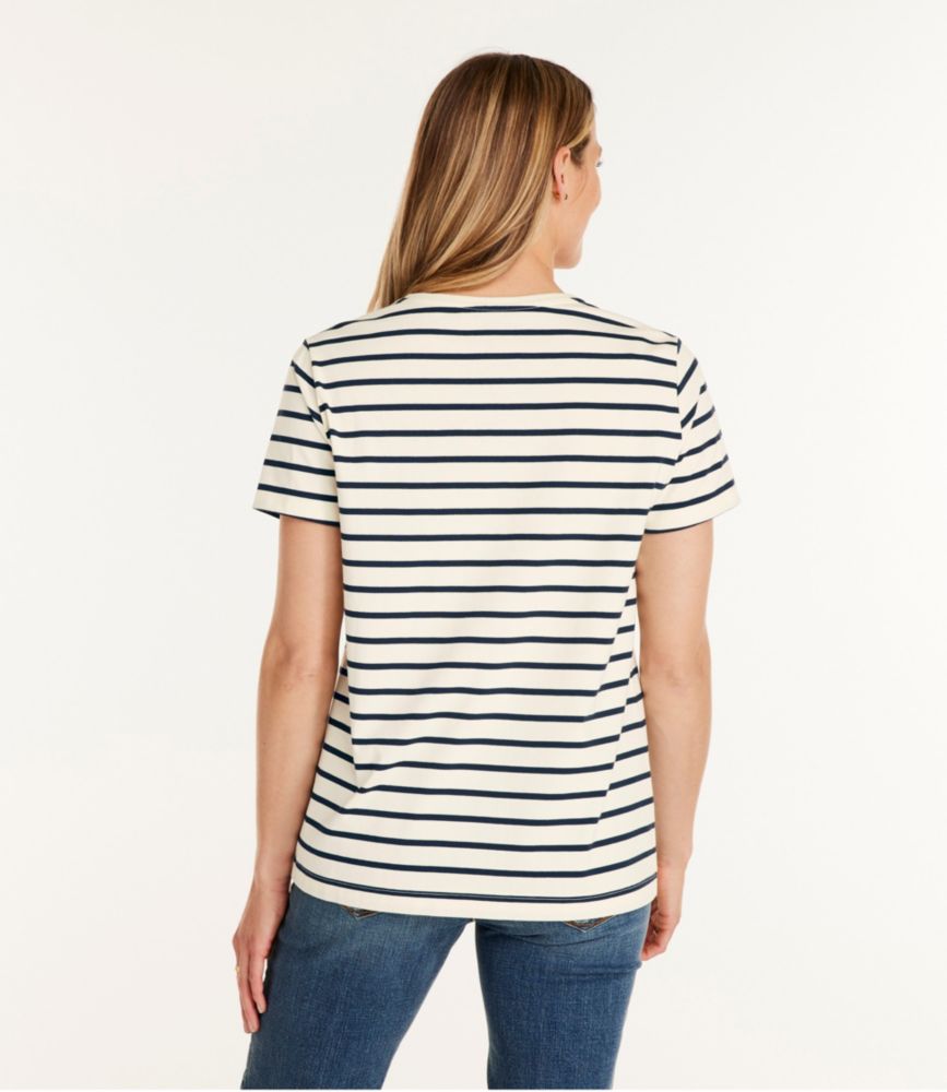 Women's Signature Rangeley Cotton Tee, V-Neck - leoleo123123