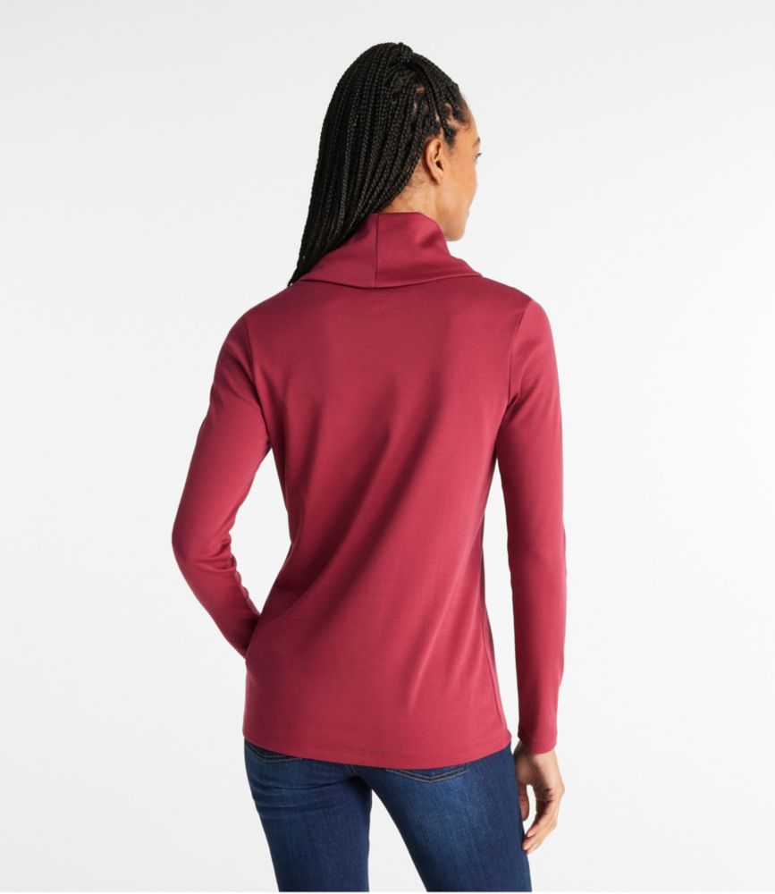 Women's Pima Cotton Tee, Long-Sleeve Cowlneck - leoleo123123