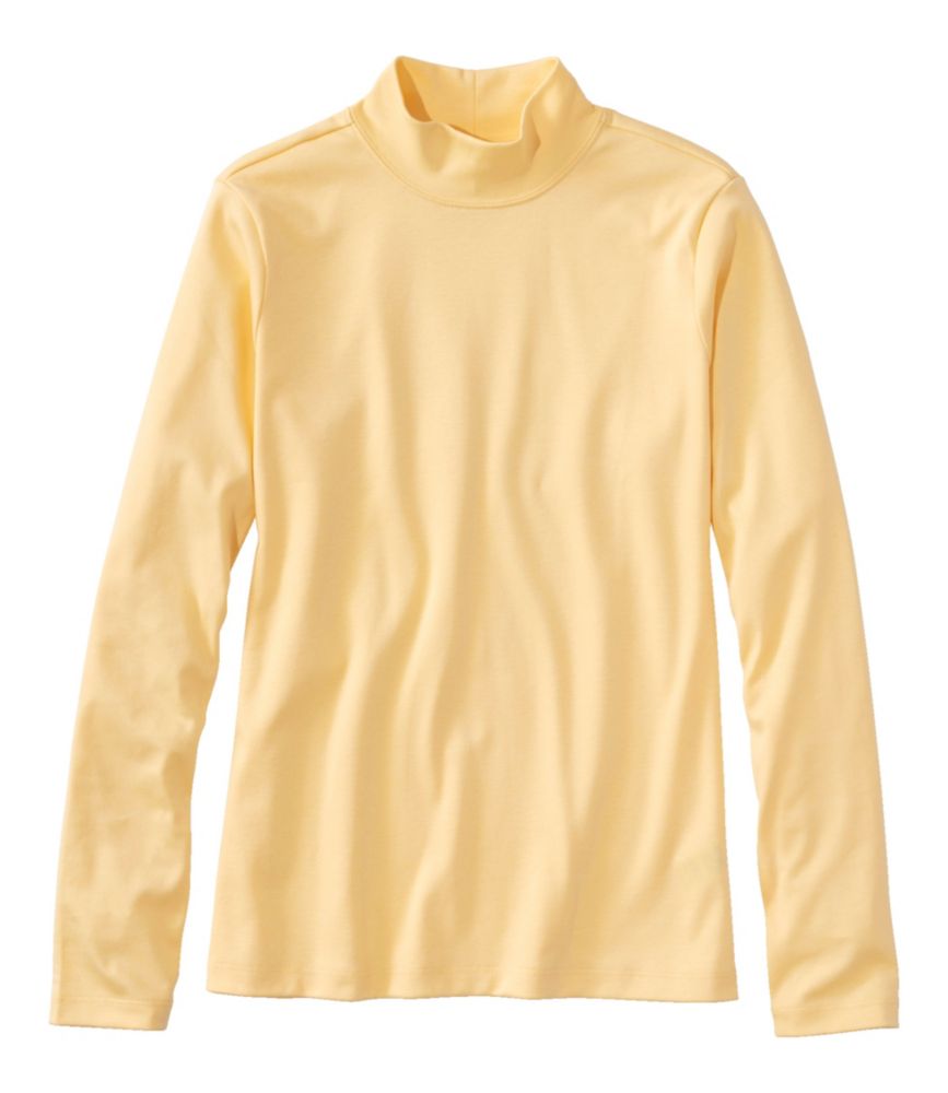 Women's Pima Cotton Tee, Long-Sleeve Mockneck - leoleo123123