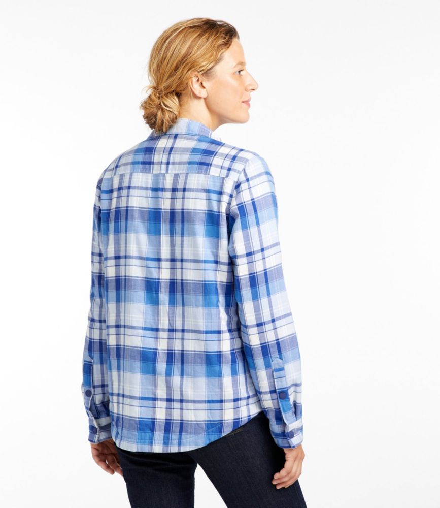 Women's Fleece-Lined Flannel Shirt, Snap-Front Plaid - leoleo123123