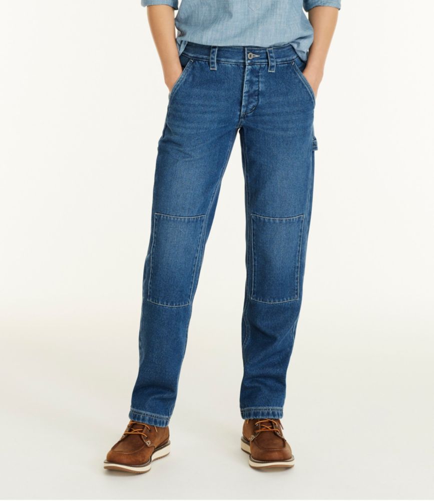 Women's Signature Super-Soft Jeans, High-Rise Straight-Leg Carpenter - leoleo123123