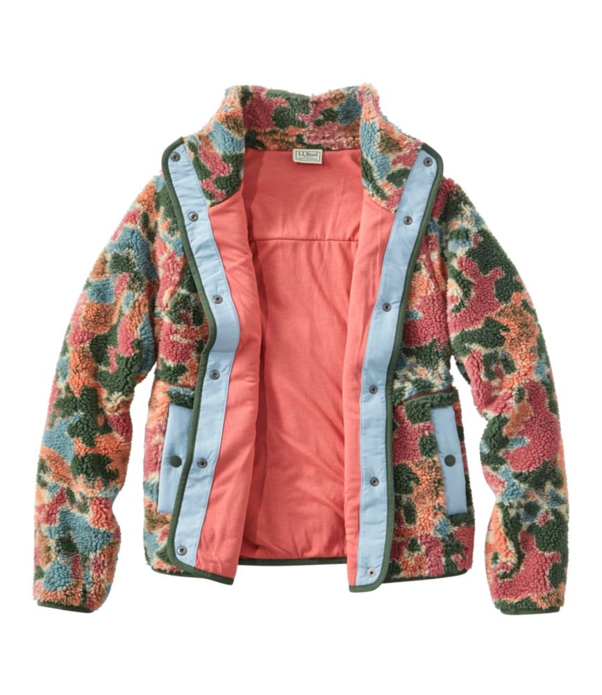 Women's Bean's Sherpa Fleece Jacket, Print - leoleo123123
