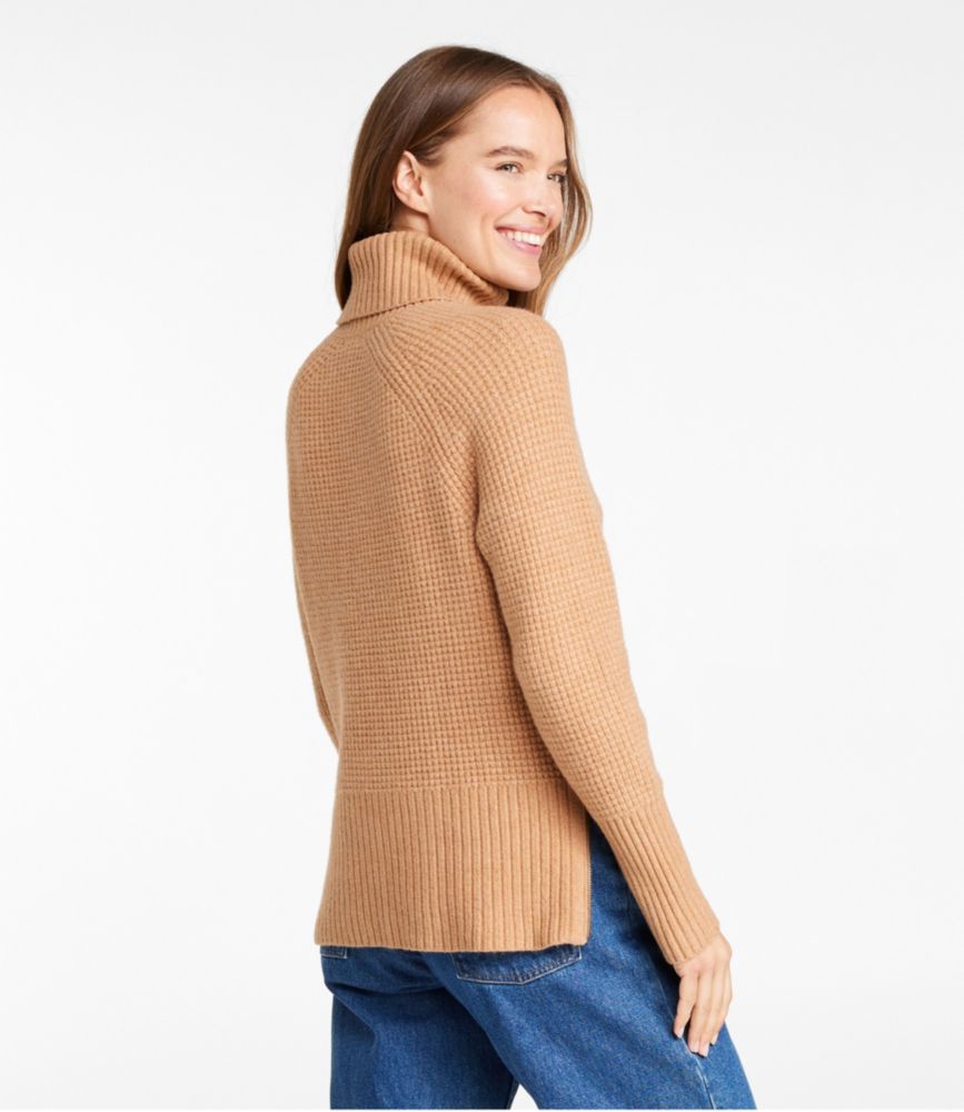 Women's SuperSoft Waffle Sweater, Turtleneck - leoleo123123