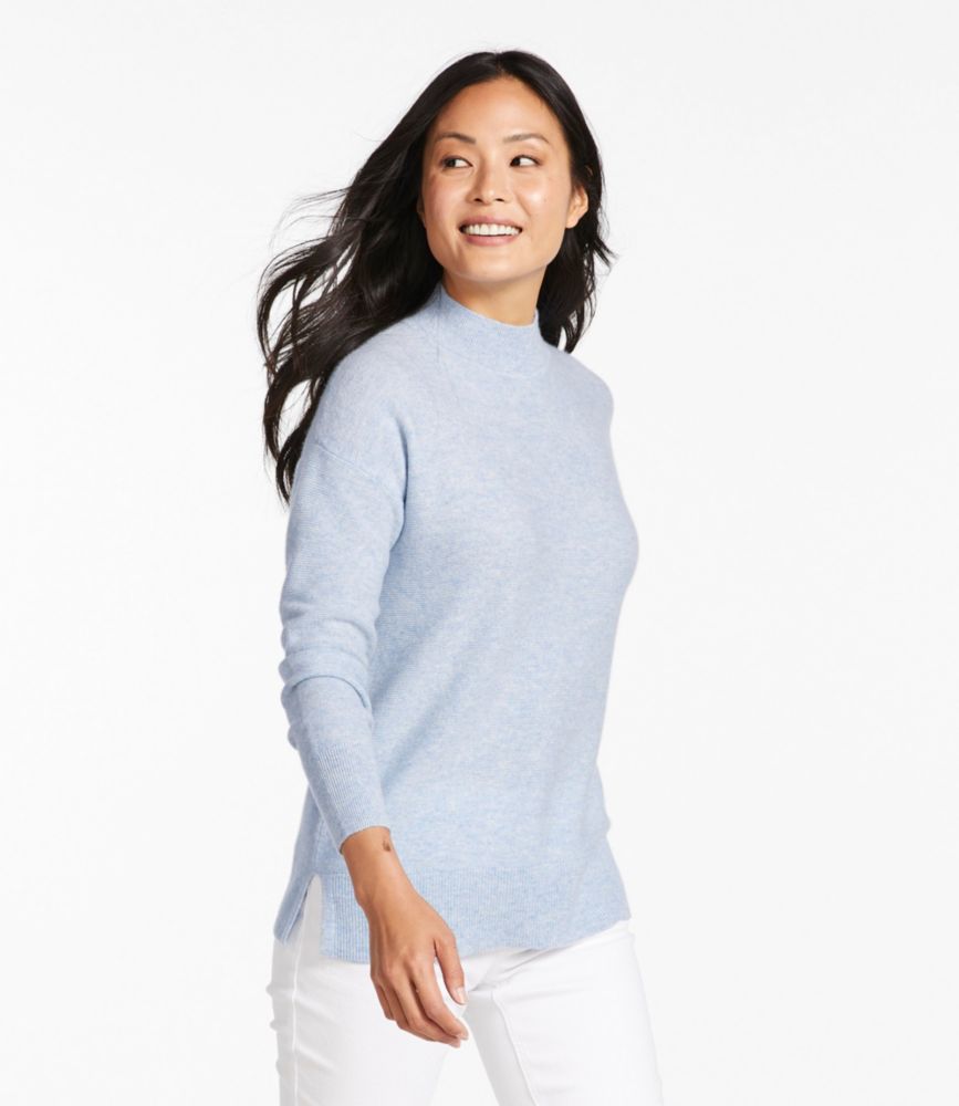 Women's Respun Cashmere Sweater, Mockneck - leoleo123123