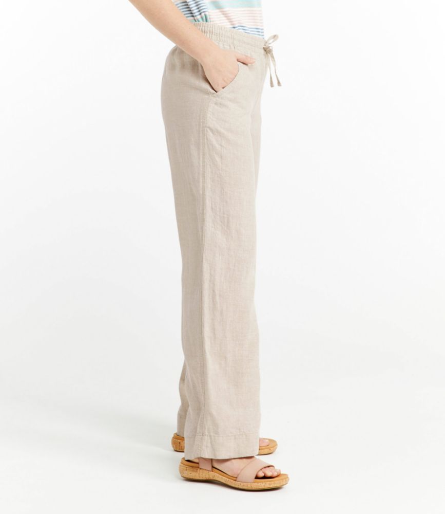 Women's Premium Washable Linen Pull-On Pants - leoleo123123
