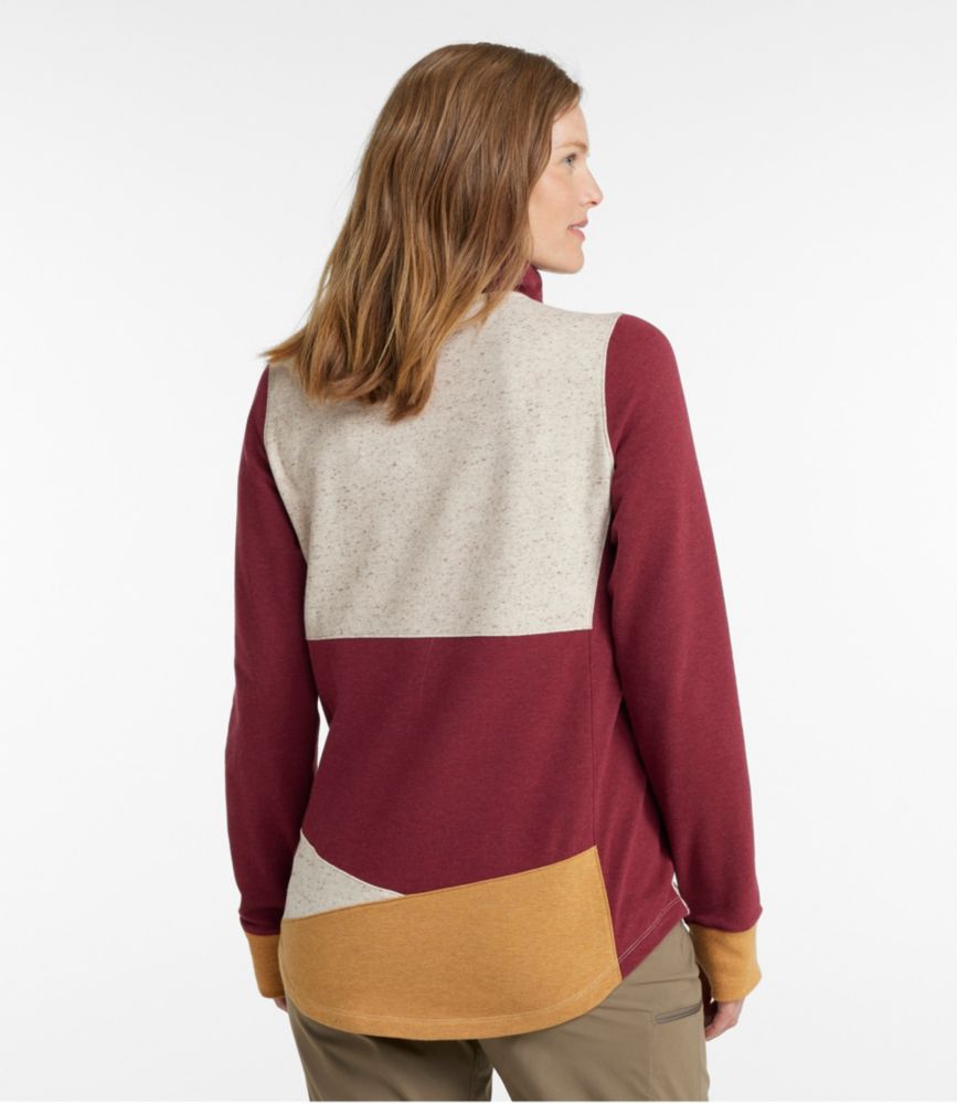 Women's L.L.Bean Cozy Mixed-Knit Pullover, Colorblock - leoleo123123