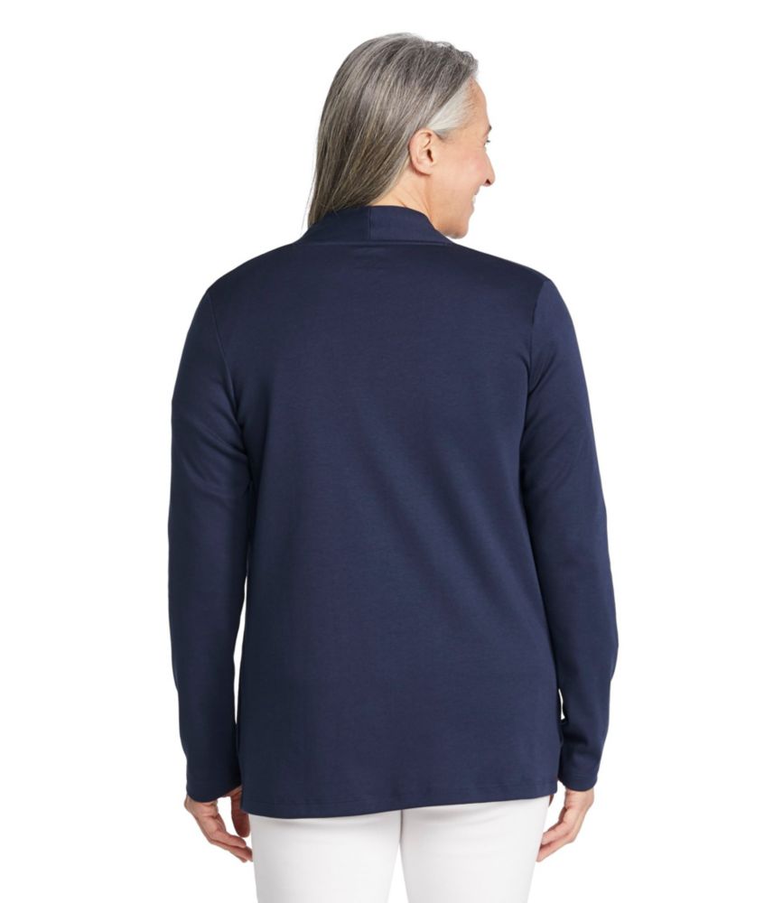 Women's Pima Cotton Open Cardigan, With Pockets - leoleo123123
